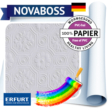 Обои Erfurt Novaboss 0151 бумажные под покраску (рулон 10,05 * 0,53 = 5,3m²)