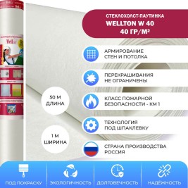 Стеклохолст Wellton W40, 1х50 м