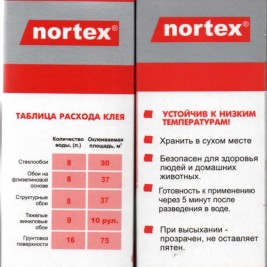 Клей Nortex для стеклообоев и стеклохолста, 300г на 30м²
