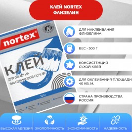 Клей Nortex «Флизелин» для обоев на флизелиновой основе 300г